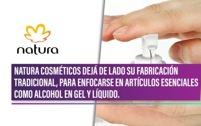 Natura, cosméticos dejá de lado su fabricación tradicional, para enfocarse en artículos esenciales como alcohol en gel y líquido